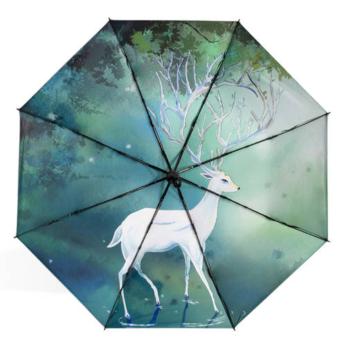 자동 우산 여성용 접이식 맑은 비 다목적 양산 자외선 차단 썬블록 자외선 차단 우산 패션유행 청순 레트로 심플 3단접이식