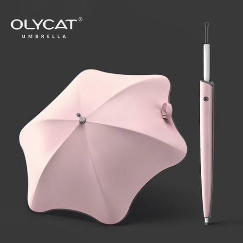 OLYCAT 독창적인 아이디어 상품 꽃 모양 긴 손잡이 양산 상큼한 햇빛가리개 자외선 차단 썬블록 자외선 차단 양산 여성용 장우산