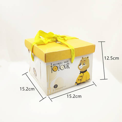 4 인치 리본 제품 케이크 상자 4 인치 휴대용 미니 케이크 상자 디저트 치즈 케이스 베이킹 포장 100 꾸러미 우편