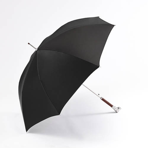 DanMunier 원목 메탈 강아지 장우산 단색 신사용 바람막이 튼튼한 강화 우산 남성용 대형 우산