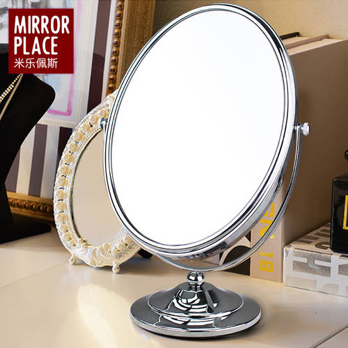 MIRRORPLACE 서양식 양면 거울 타원 데스크탑 메이크업 거울 대형 럭셔리 화장대 거울 한국 HD 공주