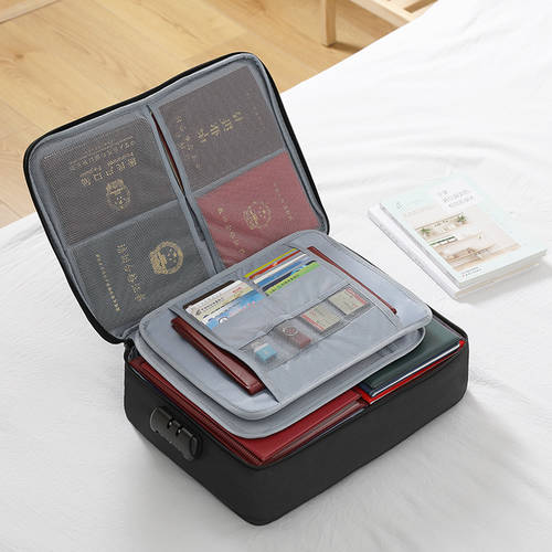 문서 저장 가방 다층 층분리 대용량 다기능 여권케이스 카드 케이스 파일 문서 저장 상자 가정용 정리파우치