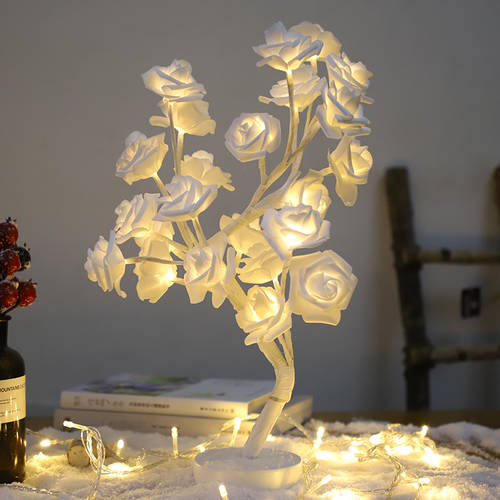 별조명 요즘핫템 셀럽 LED조명 520 선물용 여자친구 선물용 로즈 장미꽃 소형 조명 일루미네이션 스트링 라이트 트리 조명 룸 인테리어 테이블 스탠드 로맨틱
