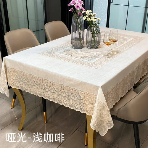 일본 수입 pvc 식탁보 테이블 보 방수 미끄럼방지 식탁보 서양식 레이스 직사각형 화이트 테이블 러너 식탁보 가정용