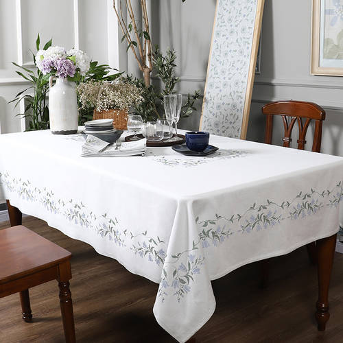 스웨덴 Ekelund 북구풍 심플 식탁보 연한 색 모던 서양식 순면 원형 테이블 보 티테이블 덮개 시트 커버 미술