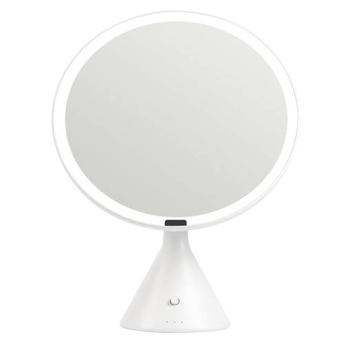 MUID 큰 원 탁상용 거울 LED 스마트 HD 화장대 거울 탁상용 보조등 led 충전 메이크업 화장 거울