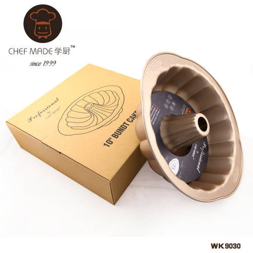 CHEF MADE 골드 10 인치 구겔호프 몰드 틀 달라붙지 않는 호박 모양의 케이크 틀 가정용 베이킹 몰드 베이크 상자