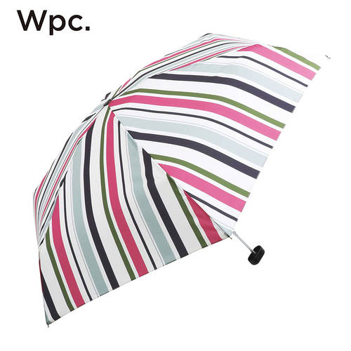 Wpc. 접이식 우산 뮬란 꽃 선원 줄무늬 스트라이프 미니 귀여운 포켓 우산 없음 비닐 코팅 햇빛가리개 양산