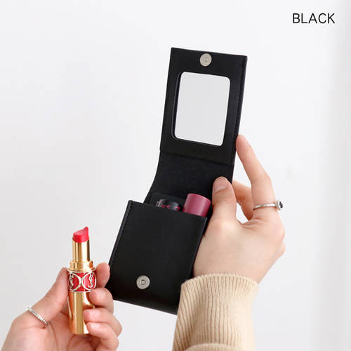 iconic 한국 패션 트렌드 분위기 상큼한 립스틱 가방 휴대용 휴대용 거울 소형 화장품 파우치 미니 화장 가방