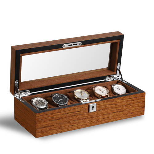 시계보관함 남여공용 손목 시계 수납함 기계식 시계 수납케이스 럭셔리 심플 목재 보석함 가정용 자물쇠탑재