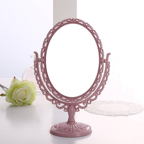 신제품 신상 데스크탑 메이크업 거울 유럽풍 거울 양면 화장대 거울 휴대용 프린세스 공주 거울 심플 패션 트렌드 대형 거울