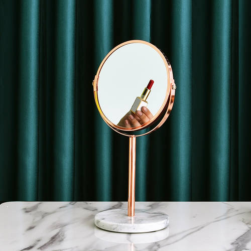 북유럽 스타일 대리석 무늬 화장거울 데스크탑 프린세스 공주 거울 탁상용 확대경 HD 대형 양면 화장거울