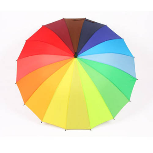 특가 16 개 뼈대 단색 자동 양산 레인보우 우산 장우산 바람막이 우산 비즈니스 우산 주문제작 logo 광고용 우산