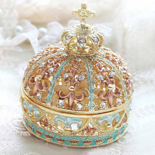 일본 Piearth 다이아몬드 AVCROWNS 결혼 반지 반지 액세서리 보석함 프로포즈 결혼식 홈 장식 액세서리