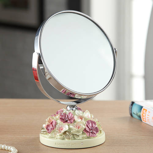 NALANDUOHAO 서양식 양면 대형 탁상용 화장거울 합성수지 패션 트렌드 귀여운 휴대용 공주 화장대 거울