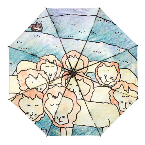 카툰만화 양산 양산 파라솔 자외선 차단 썬블록 자외선 차단 우산 여성용 접이식 우산겸용양산 겸용우산 3단접이식 학생용 여성용