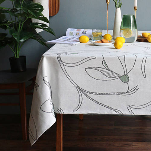 스웨덴 ekelund 화이트 연한 색 순면 자카드 패턴 식탁보 테이블 보 식탁보 북구풍 모던 심플 테이블 보 테이블 매트 덮개 시트 커버