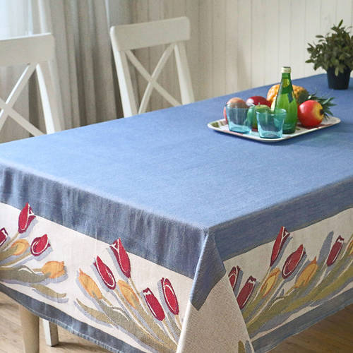 신제품 스웨덴 ekelund 블루 순면 식탁보 테이블 보 테이블 보 아웃도어 화원 북구풍 전원 농촌 아트 천소재 패브릭