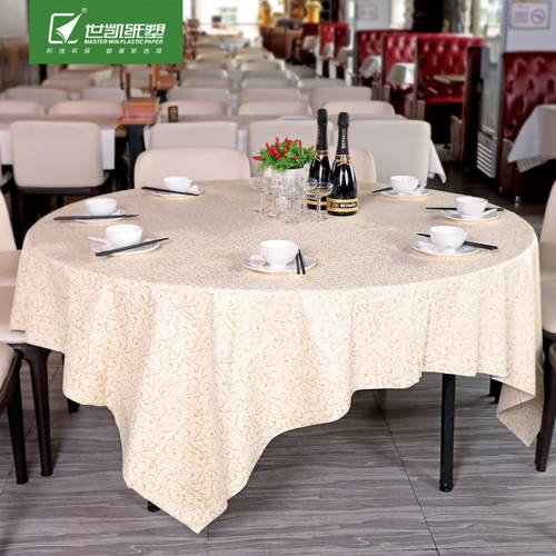 일회용 식탁보 테이블 보 범퍼 두꺼운 라운드 테이블 레스토랑 파티 식탁보 테이블 보 잔치 파티 연회용 레스토랑 호텔용 테이블 보 방수 분해 가능