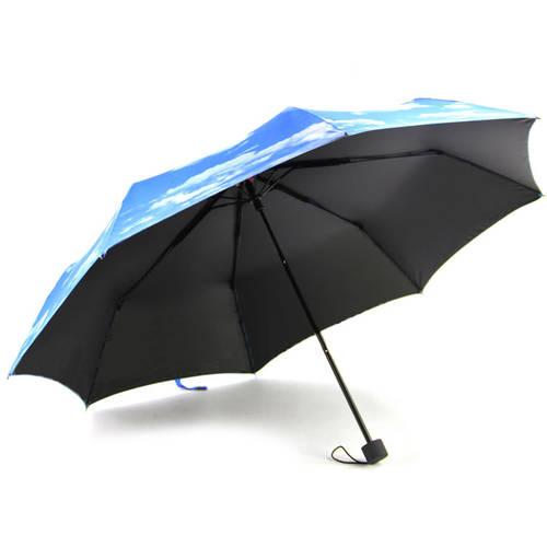 심플한 CLEVO 백운 양산 양산 파라솔 양산 3단 접이식 우산 비닐 양산 접이식 우산  독창적인 아이디어 상품