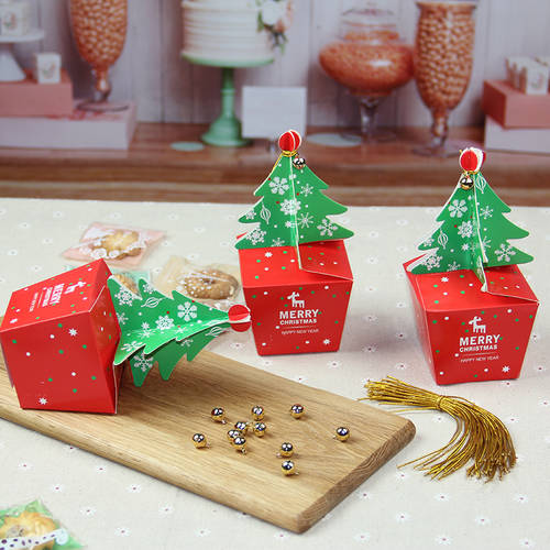 크리스마스 포장박스 10 개 쿠키 사탕 상자 컵 서브 케이크 디저트 나무 선물용 애플 아이폰 상자 와이어 피드 포함