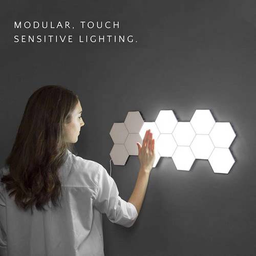 가능 자유롭게 세트 조합 터치 센서 식 모듈식 LED 벽 램프 벌집 모양 배경 인테리어 장식 벽 양자 LED조명