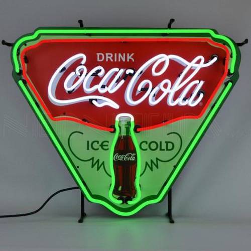 미국 맛좋은 콜라 레트로 VTG Coca-cola 클래식 삼각형 네온라이트 광고용 라이트 박스 공식제품