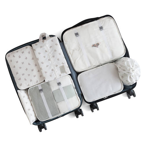 여행용 파우치 세트 캐리어 옷 수납가방 여행 방수 휴대용 의류 드로 스트링 소형 캔버스 파우치