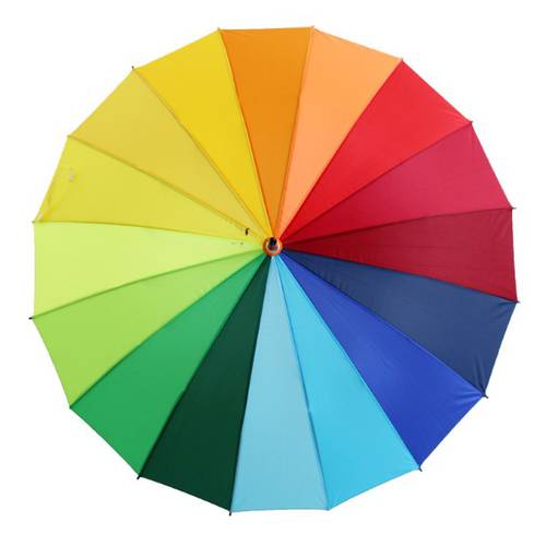 남여공용제품 장우산 양산 16 뼈 색깔 무지개 우산 단색 비 우산 사용자 정의 비즈니스 광고용 우산 인쇄 Logo