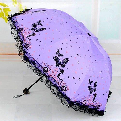 우산 접이식 레이스 레이스 양산 파라솔 비닐 자외선 차단 썬블록 자외선 차단 양산 여성용 상큼한 여성용 우산