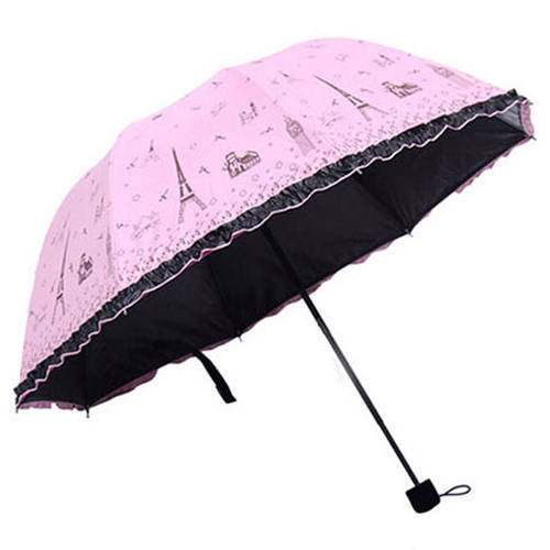 맑은 비 다목적 우산 여성용 접이식 한국 상큼한 심플 학생용 비닐 자외선 차단 썬블록 양산 양산 파라솔 3단접이식