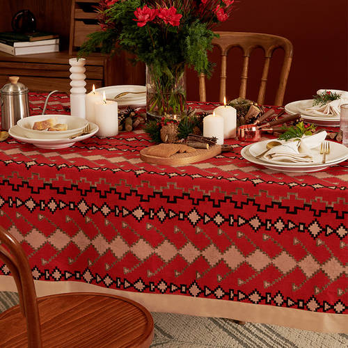 레드 기념일 식탁보 테이블 보 체크무늬 축제 신년 새해 크리스마스 장식 라운드 테이블 ins 직사각형 티테이블 식사 식탁보 테이블 보 테이블 보