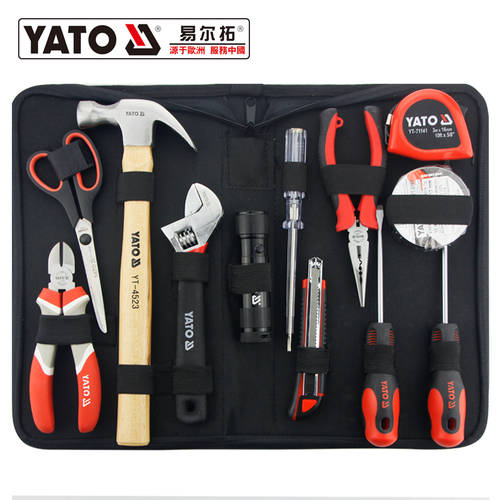 YATO 가정용 하드웨어 도구 세트 휴대용 다기능 부동산 유지 보수 팀 + 일상용 가정용 공구함 툴박스 소형