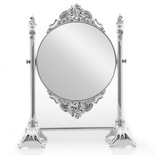 홈 장식품 서양식 궁전 여신 레트로 독창적인 아이디어 상품 화장대 장식품 메이크업 용품 실버 플레이팅 퀸 양면 거울