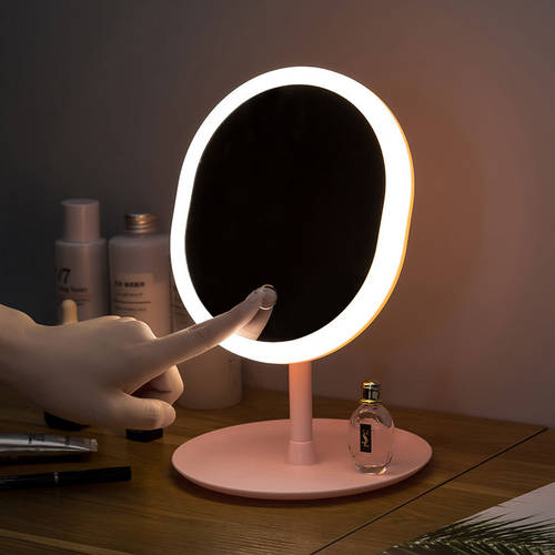 led 화장거울 포함 램프 데스크탑 탁상용 학생용 거울 편리한 보조등 메이크업 호텔 기숙사 거울 리튬배터리