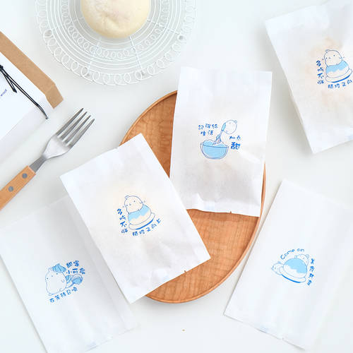 블루 핸드페인팅 COOLCOLD 식빵 기계 포장 50 개 오리지널 찹쌀떡 모찌 팥 식빵 조직 포장 가방
