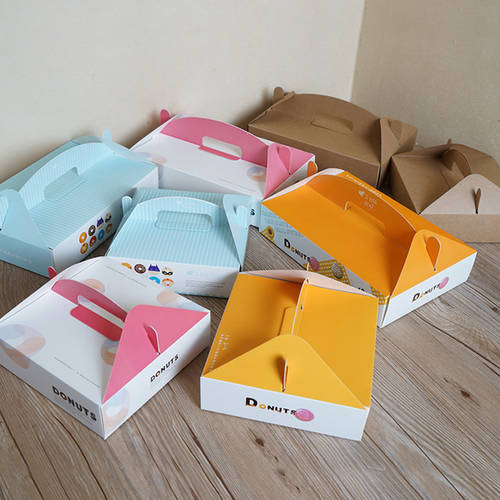 4 개 /6 개 도넛 케이스 한국 스타일 한국식 휴대용 도넛 포장 박스 에그 롤 박스 식빵 상자 프린트