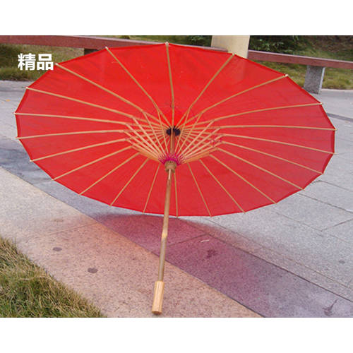 진홍색 우산 단색 우산 댄스 우산 실크 천 장식 우산 기름 종이 우산 댄스 소품 우산 댄스 클래식 우산