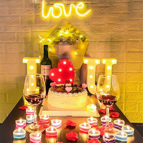 레스토랑 촛불 저녁식사 요즘핫템 셀럽 생일 조명 고백 프로포즈 배치 독창적인 아이디어 상품 용품 로맨틱 장식 소품 세트