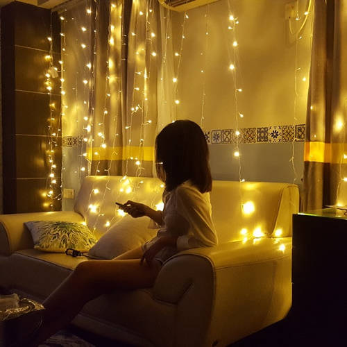 색깔 램프 침실 로맨틱 룸 장식 호텔 기숙사 폭포 틱톡 요즘핫템 셀럽 가벼운 커튼 라이트 스트리머 배경 꼬마 전구 줄전구