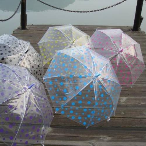광고용 우산 한국어 도트 도트무늬 얼룩 투명 우산 맑은 우산 장우산 투명 우산 양산 파라솔