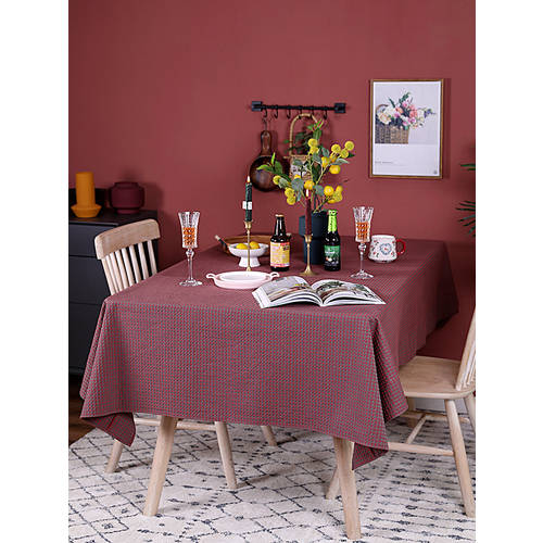 봉래산 미식 표 얼간이 미술 시골 농촌 식탁보 테이블 보 덮개 시트 커버 레드 줄무늬 스트라이프 직사각형 원형 티테이블 보