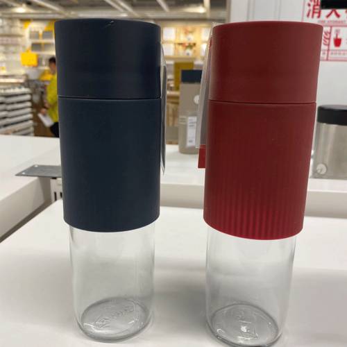 IKEA 여행용 컵 , 투명 유리 / 실리콘 합성수지 0.5 리터 스케일 화상 데임 방지 포함 차 여과기 아이 보르 TESI Terai