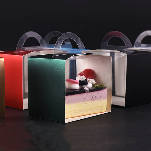 휴대용 투명 무스 케이스 크레페 크레이프 치즈 조각 케이크 상자 아름다운 사각형 작게 굽기 디저트 케이스
