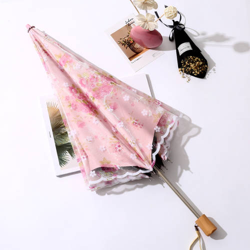 하늘 물 양산 여성용 양산 파라솔 자외선 차단 썬블록 자외선 차단 공주 레이스 여신 접이식 양산 양산