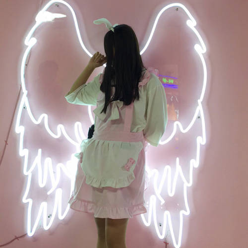 ins 주문제작 네온라이트 천사 의 날개 조명 홈 바 옷가게 인테리어 조명 라이브 촬영 에 따르면 벽 램프