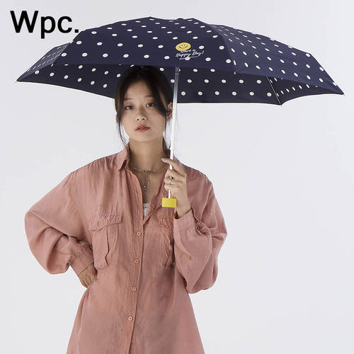 특혜  일본 wpc 양산 스마일리 신상 신형 신모델 5단 접이식 미니 휴대용 줄무늬 스트라이프 도트무늬 남성용 여성 맑은 비 우산