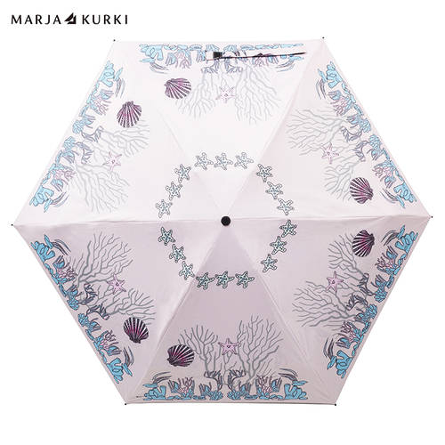 MARJAKURKI 메리 아시아  심플한 우산 양산 모두사용가능 햇빛가리개 여성용 5단 접이식 상큼한 플라워 화훼 태양 우산