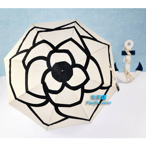 클래식 흑백 WITH 할머니 가족 장우산 양산 장우산 곡자 손잡이 우산