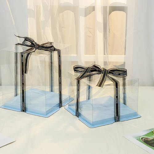 투명 생일 케이크 상자 6 8 10 12 인치 일회용 가정용 투명 휴대용 작은 케이크 플라스틱 포장박스